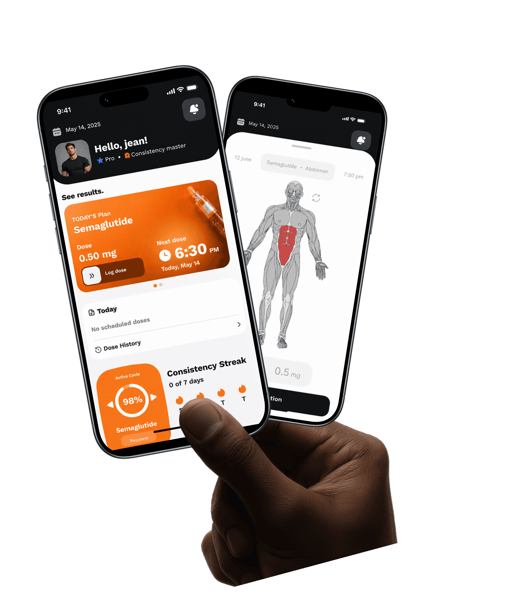 Peptai app hero phones in hand